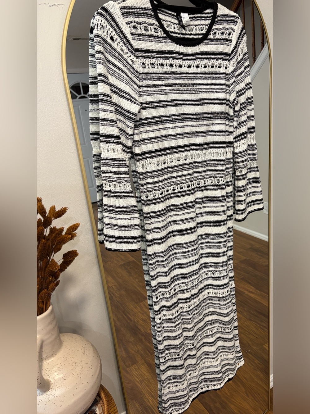 H&M Black and White Crochet dress